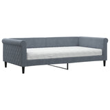 Lit de jour avec matelas gris foncé 100x200 cm velours