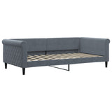 Lit de jour avec matelas gris foncé 100x200 cm velours