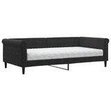 Lit de jour avec matelas noir 100x200 cm velours