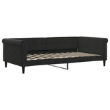 Lit de jour avec matelas noir 100x200 cm velours