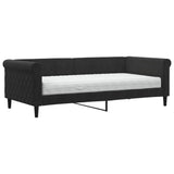 Lit de jour avec matelas noir 90x190 cm velours