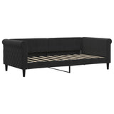 Lit de jour avec matelas noir 90x190 cm velours