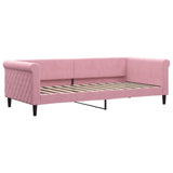 Lit de jour avec gigogne sans matelas rose 90x200 cm