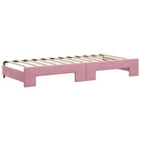 Lit de jour avec gigogne sans matelas rose 90x200 cm