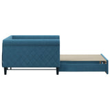 Day bed with trundle without mattress blue 100x200 cm