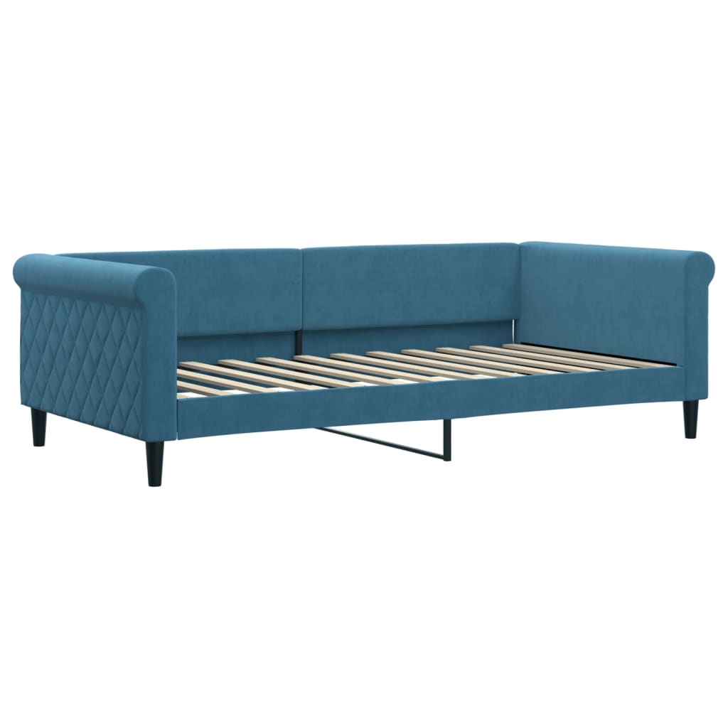 Day bed with trundle without mattress blue 100x200 cm