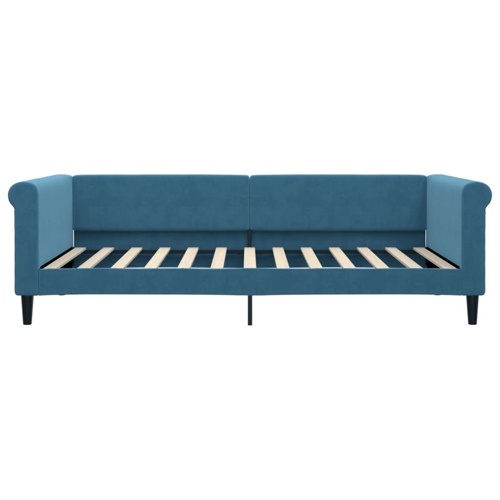 Day bed with trundle without mattress blue 100x200 cm