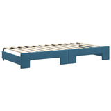 Day bed with trundle without mattress blue 100x200 cm