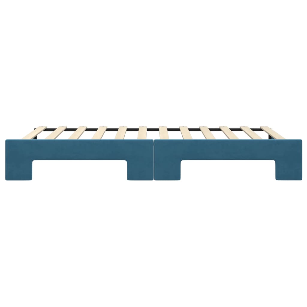 Day bed with trundle without mattress blue 100x200 cm