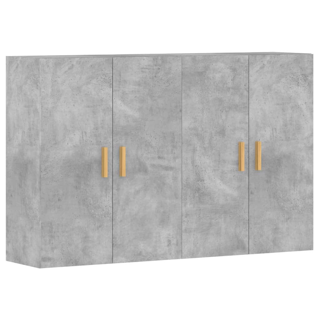 2 pcs wall cabinets concrete gray engineered wood