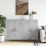 2 pcs wall cabinets concrete gray engineered wood