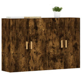 Wall cabinets 2 pcs smoked oak engineered wood