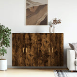 Wall cabinets 2 pcs smoked oak engineered wood