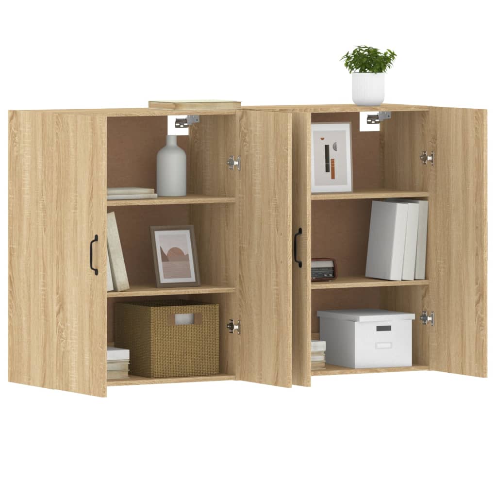 2 pcs wall cabinets sonoma oak engineered wood