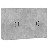 Armoires murales 2 pcs gris béton bois d'ingénierie