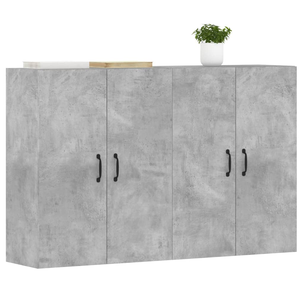 Armoires murales 2 pcs gris béton bois d'ingénierie