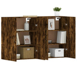 Wall cabinets 2 pcs smoked oak engineered wood