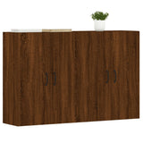 2 pcs wall cabinets oak brown engineered wood