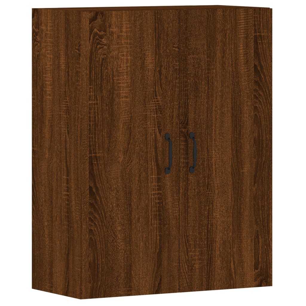 2 pcs wall cabinets oak brown engineered wood