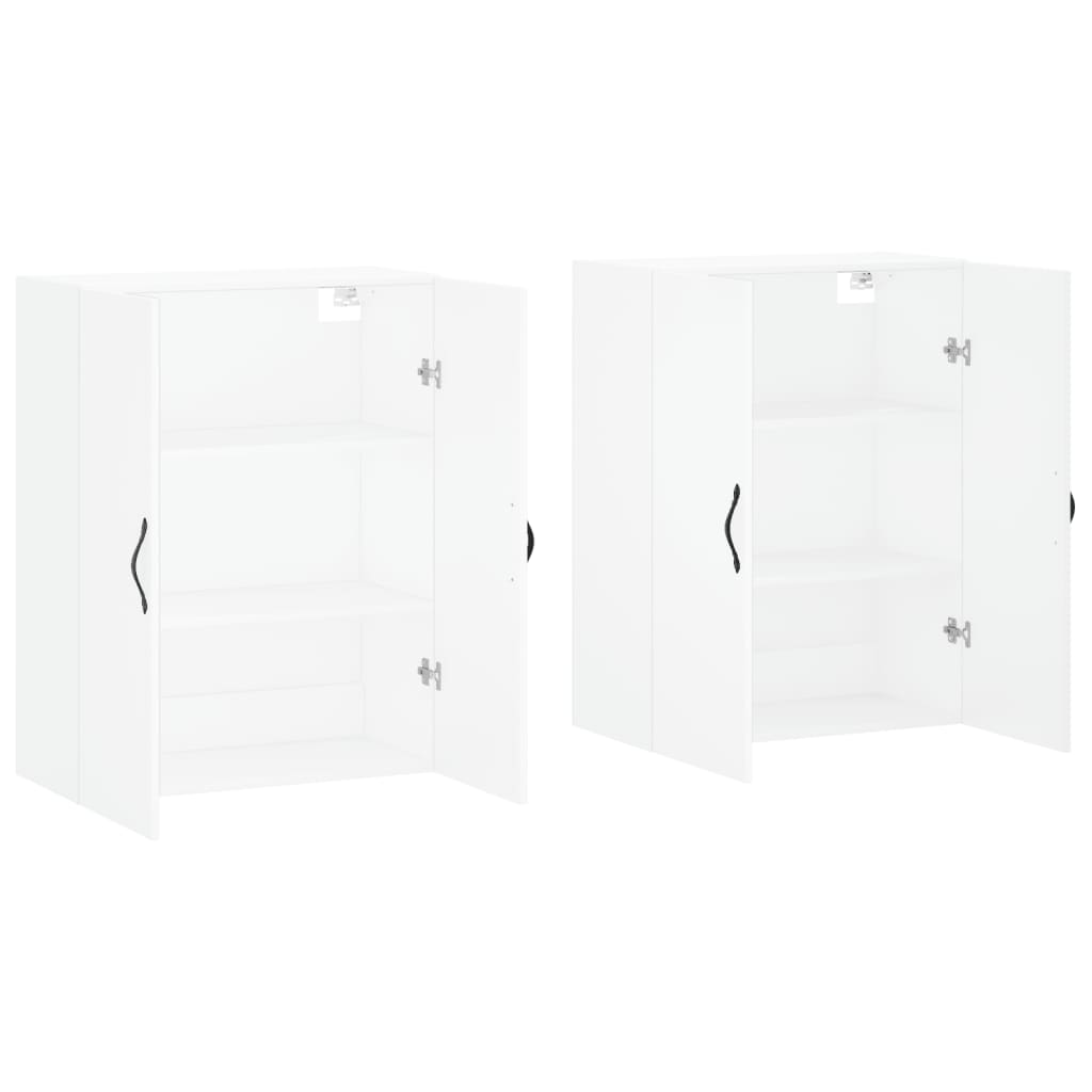 Armoires murales 2 pcs blanc bois d'ingénierie