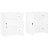 Armoires murales 2 pcs blanc bois d'ingénierie