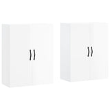 Armoires murales 2 pcs blanc brillant bois d'ingénierie