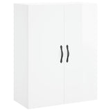 Armoires murales 2 pcs blanc brillant bois d'ingénierie