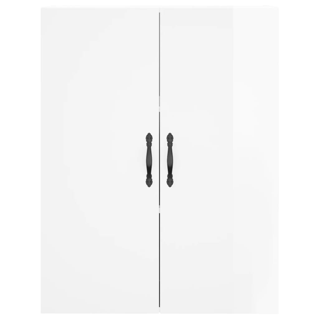 Armoires murales 2 pcs blanc brillant bois d'ingénierie