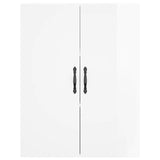 Armoires murales 2 pcs blanc brillant bois d'ingénierie