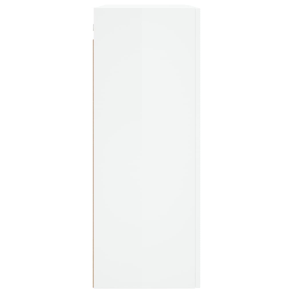 Armoires murales 2 pcs blanc brillant bois d'ingénierie