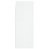 Armoires murales 2 pcs blanc brillant bois d'ingénierie