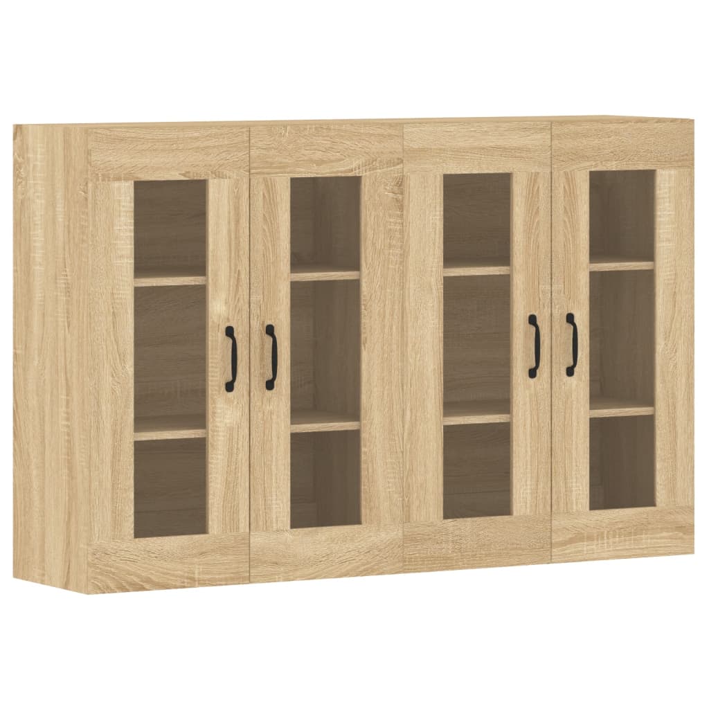 2 pcs wall cabinets sonoma oak engineered wood