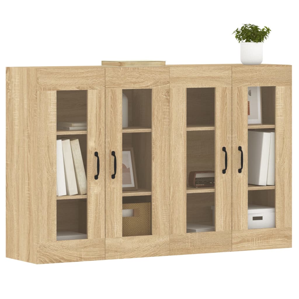 2 pcs wall cabinets sonoma oak engineered wood