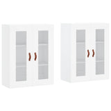 Armoires murales 2 pcs blanc bois d'ingénierie