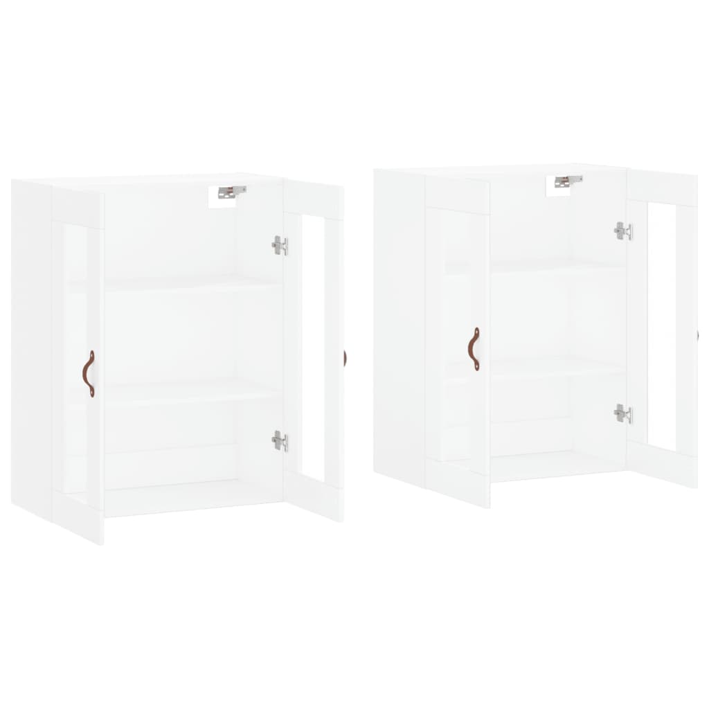 Armoires murales 2 pcs blanc bois d'ingénierie