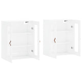 Armoires murales 2 pcs blanc brillant bois d'ingénierie