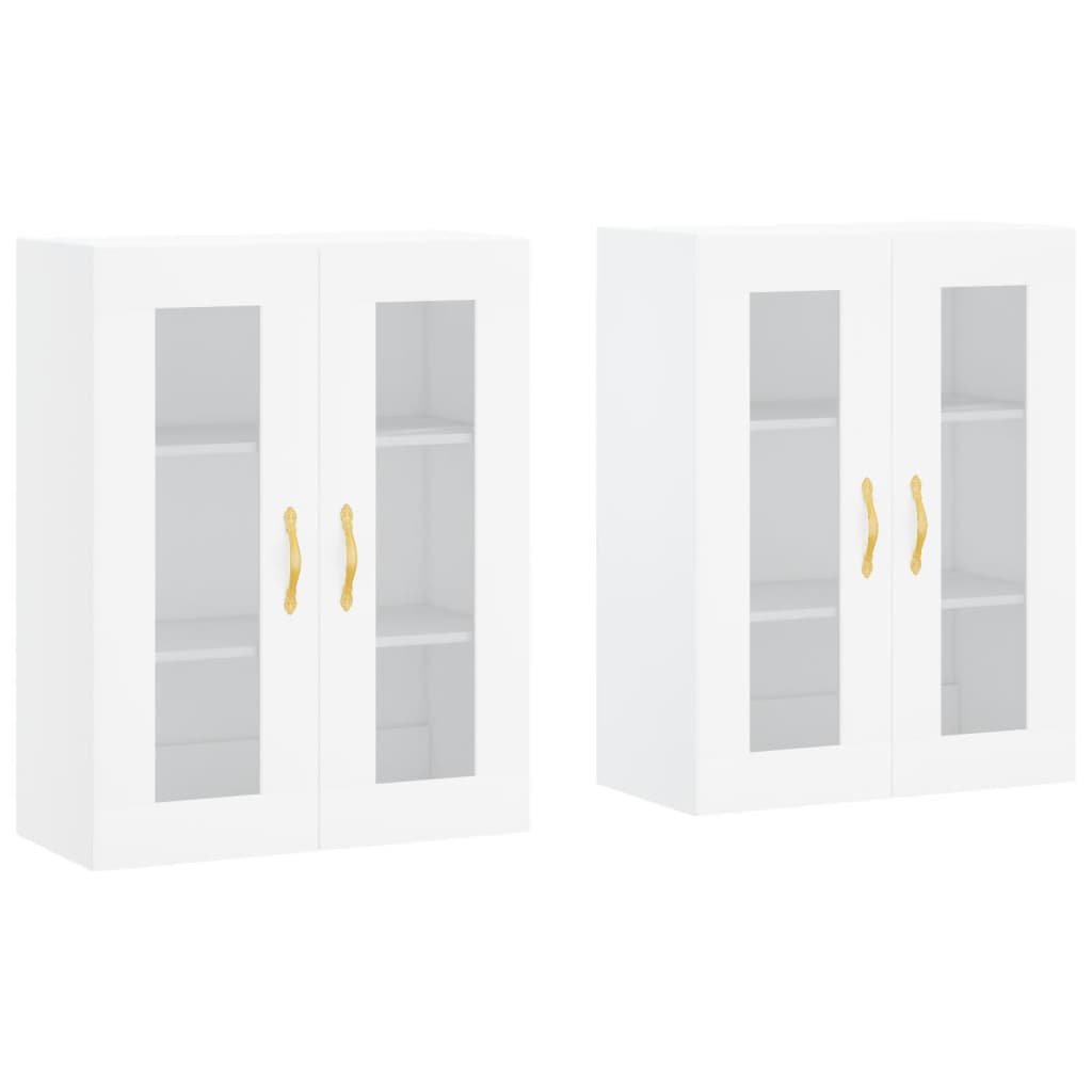 Armoires murales 2 pcs blanc bois d'ingénierie