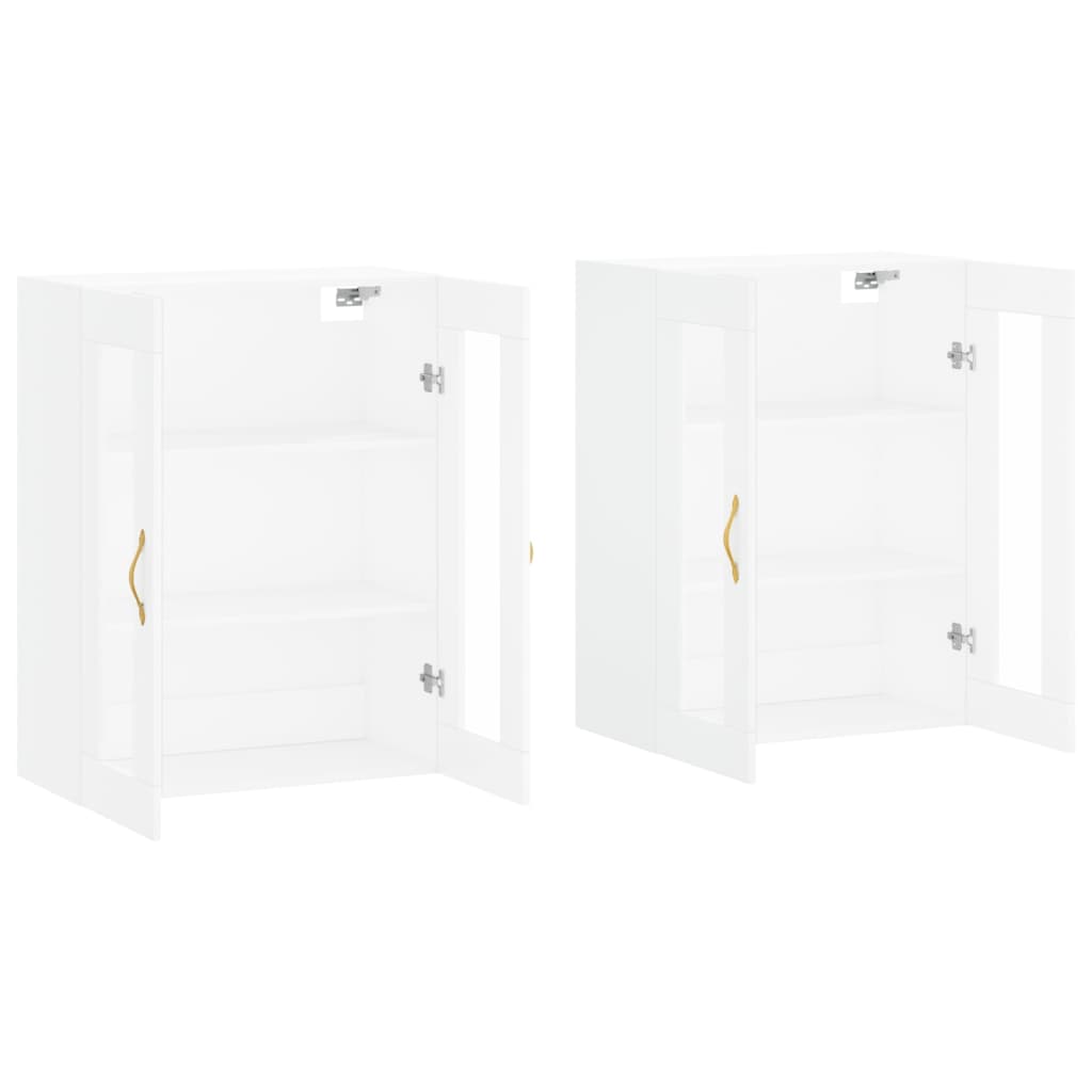 Armoires murales 2 pcs blanc bois d'ingénierie