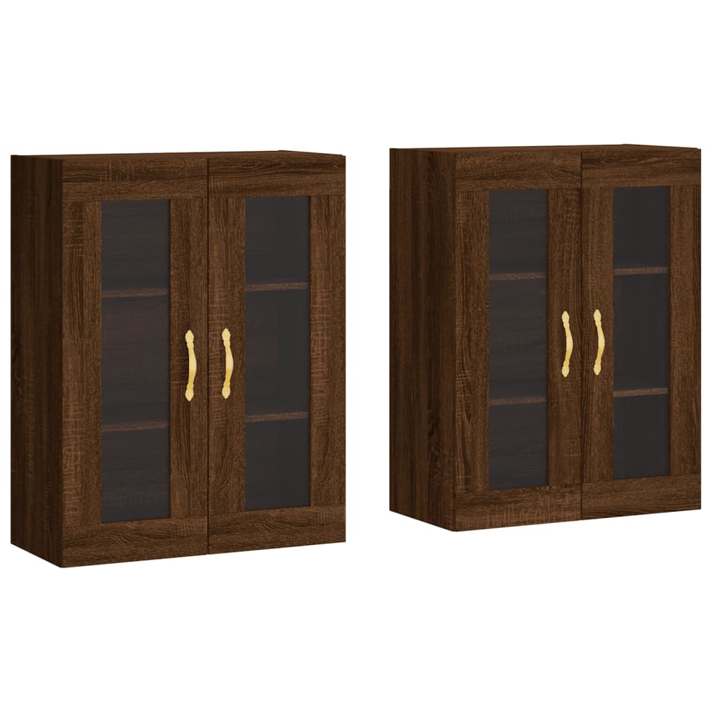 Armoires murales 2 pcs chêne marron bois d'ingénierie