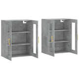 Armoires murales 2 pcs gris béton bois d'ingénierie