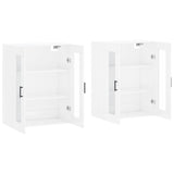 Armoires murales 2 pcs blanc brillant bois d'ingénierie