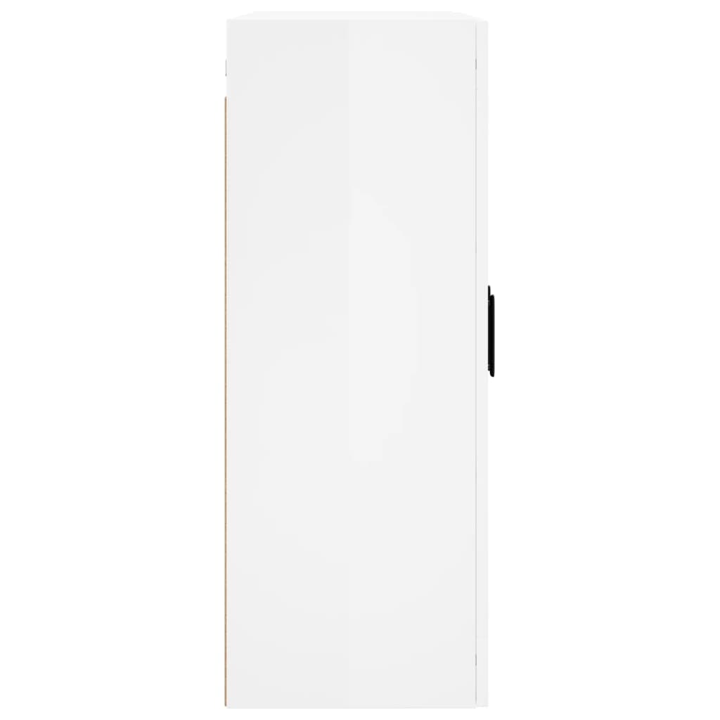 Armoires murales 2 pcs blanc brillant bois d'ingénierie