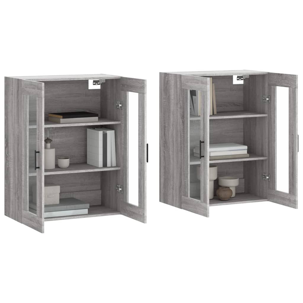 Armoires murales 2 pcs sonoma gris bois d'ingénierie