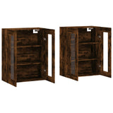 Wall cabinets 2 pcs smoked oak engineered wood