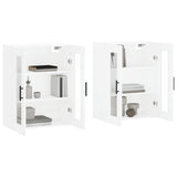 Armoires murales 2 pcs blanc bois d'ingénierie