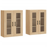 2 pcs wall cabinets sonoma oak engineered wood