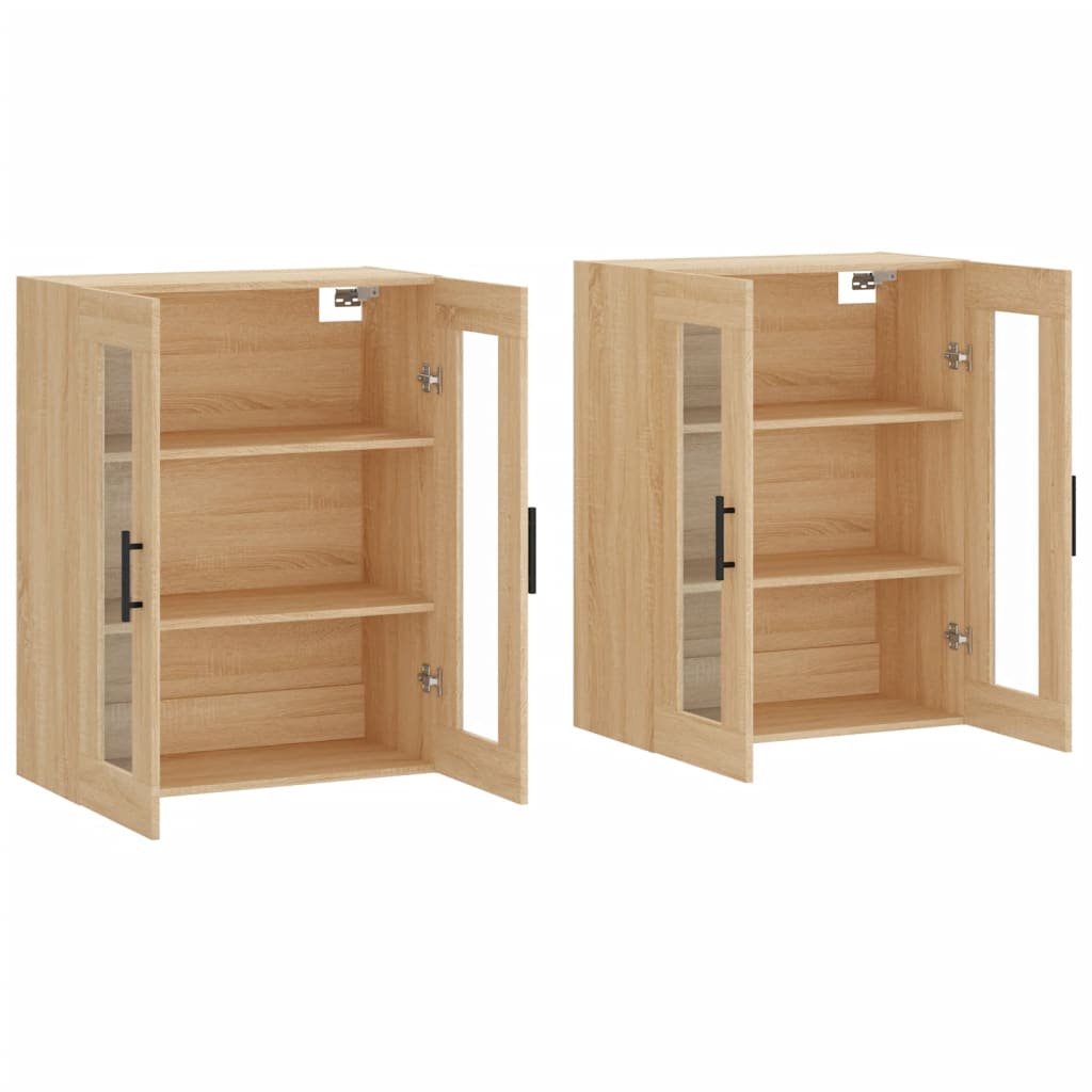 2 pcs wall cabinets sonoma oak engineered wood