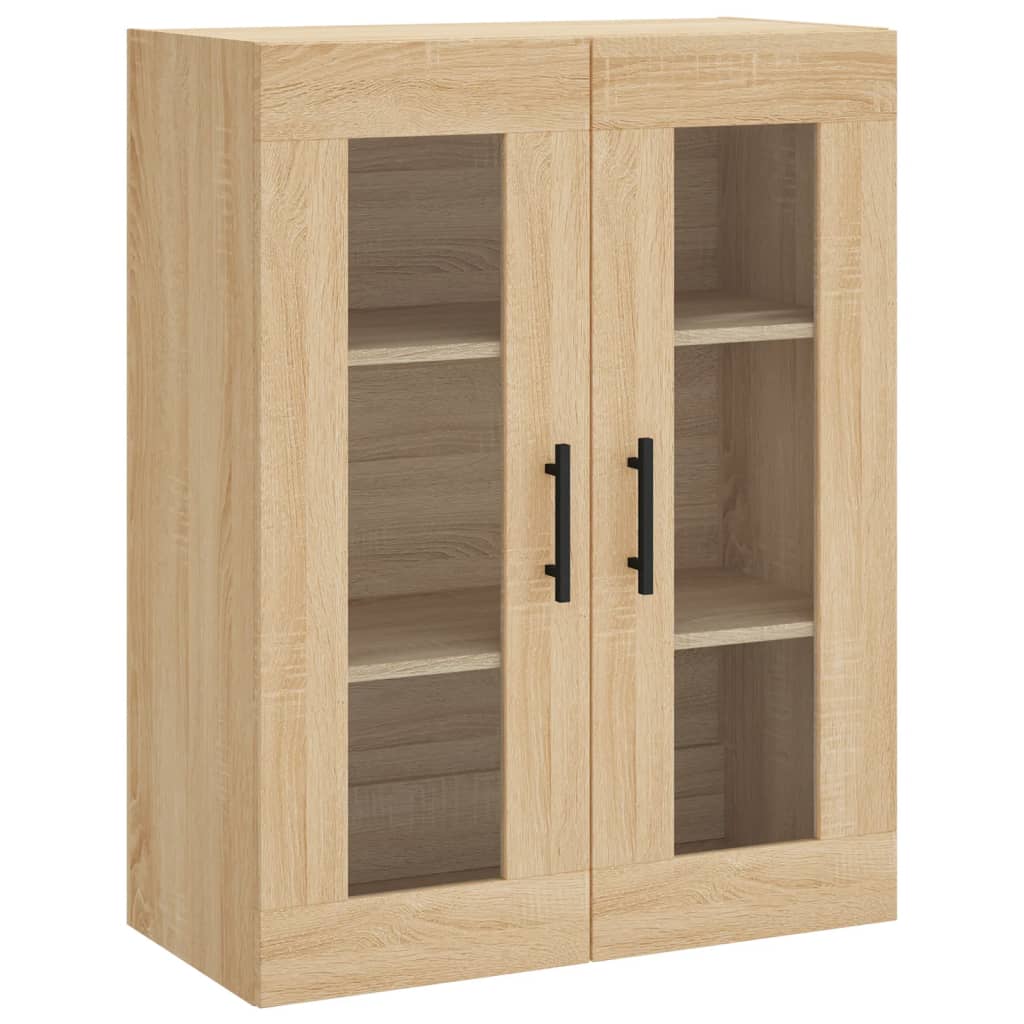 2 pcs wall cabinets sonoma oak engineered wood