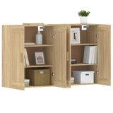 2 pcs wall cabinets sonoma oak engineered wood