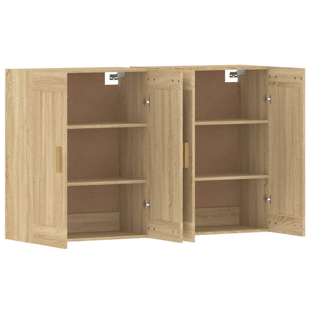 2 pcs wall cabinets sonoma oak engineered wood